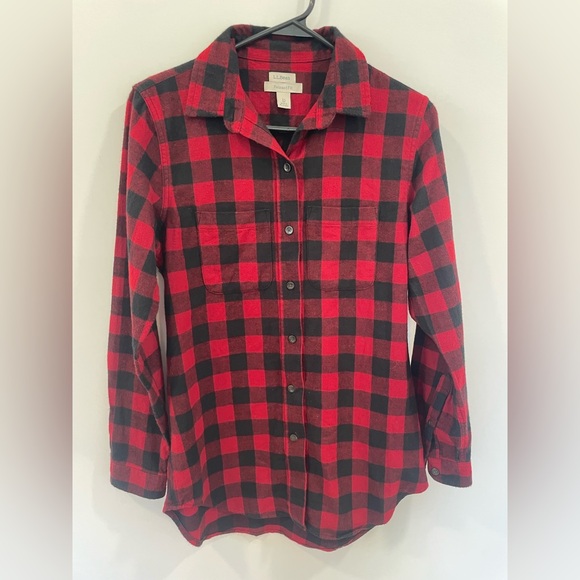 L.L. Bean Relaxed Fit Plaid tunic  Shirt sz XS - Picture 1 of 6